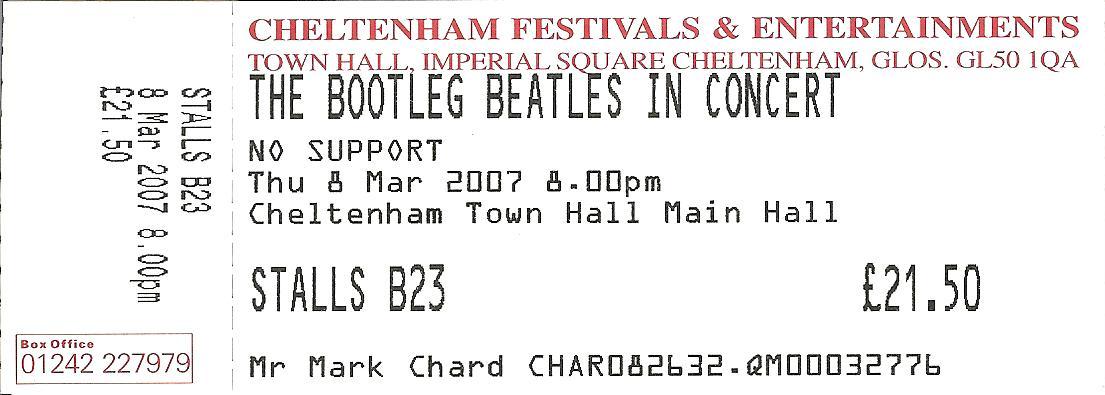 Bootleg Beatles Ticket